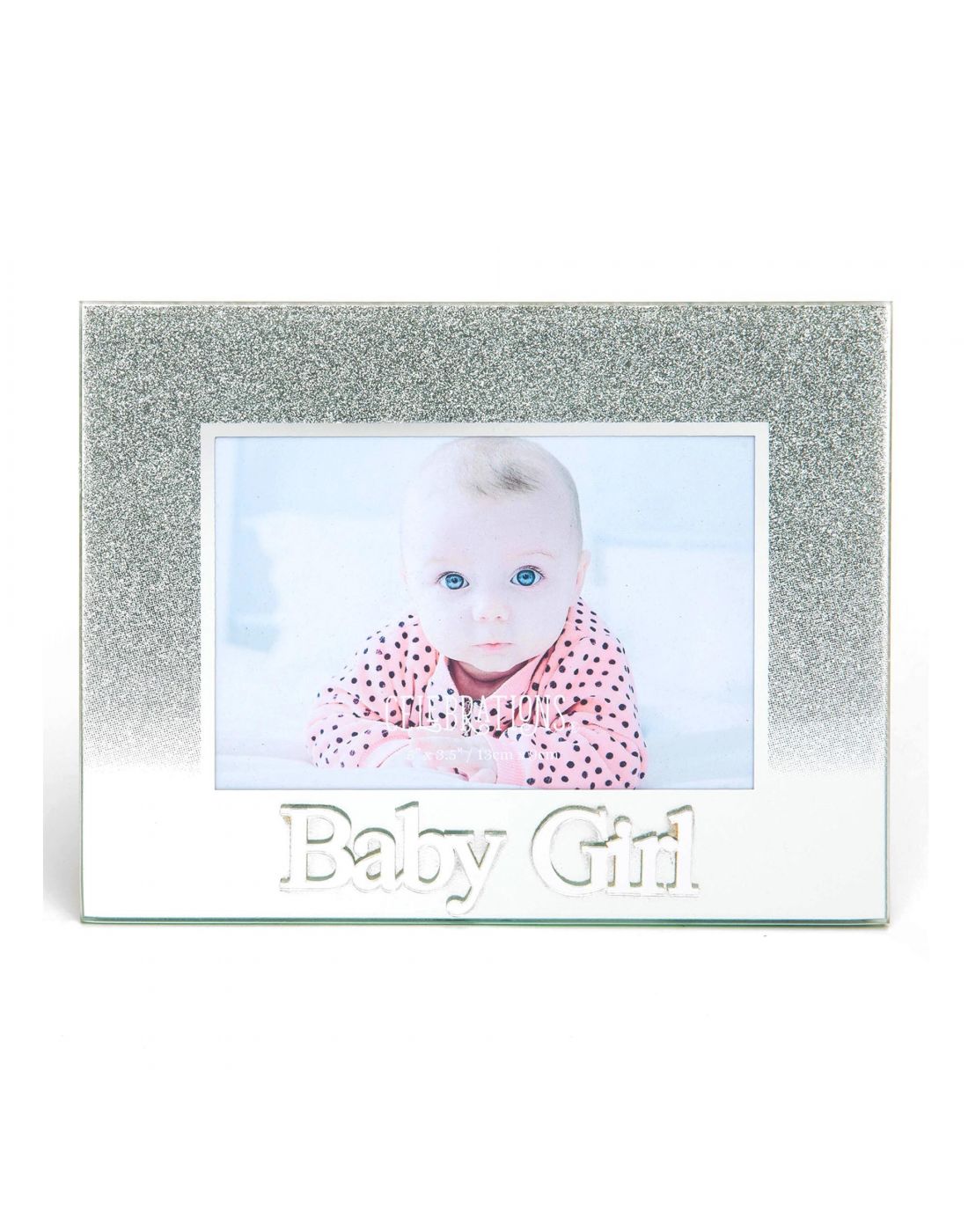 Γυάλινη Κορνίζα Silver Glitter Baby Girl | LAPIN KIDS