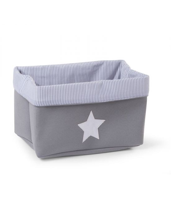 Κουτί Αποθήκευσης Κανβάς Childhome Grey Stripes