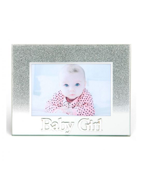 Bambino Silver Glass Frame Baby Girl 5'' x 3.5''