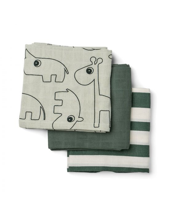 Baby Burp Cloth 3 Pack Done By Deer Friends Green