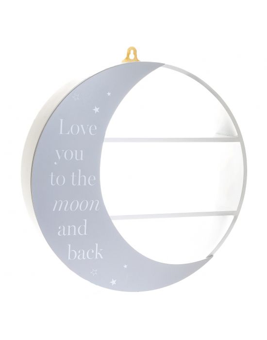 Bambino Wooden Moon Circular Shelves "Love you to the Moon" 45cm